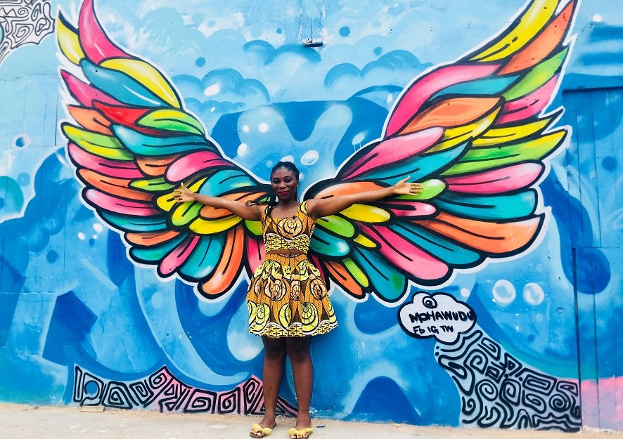 The Chale Wote Street Art Festival butterfly girl